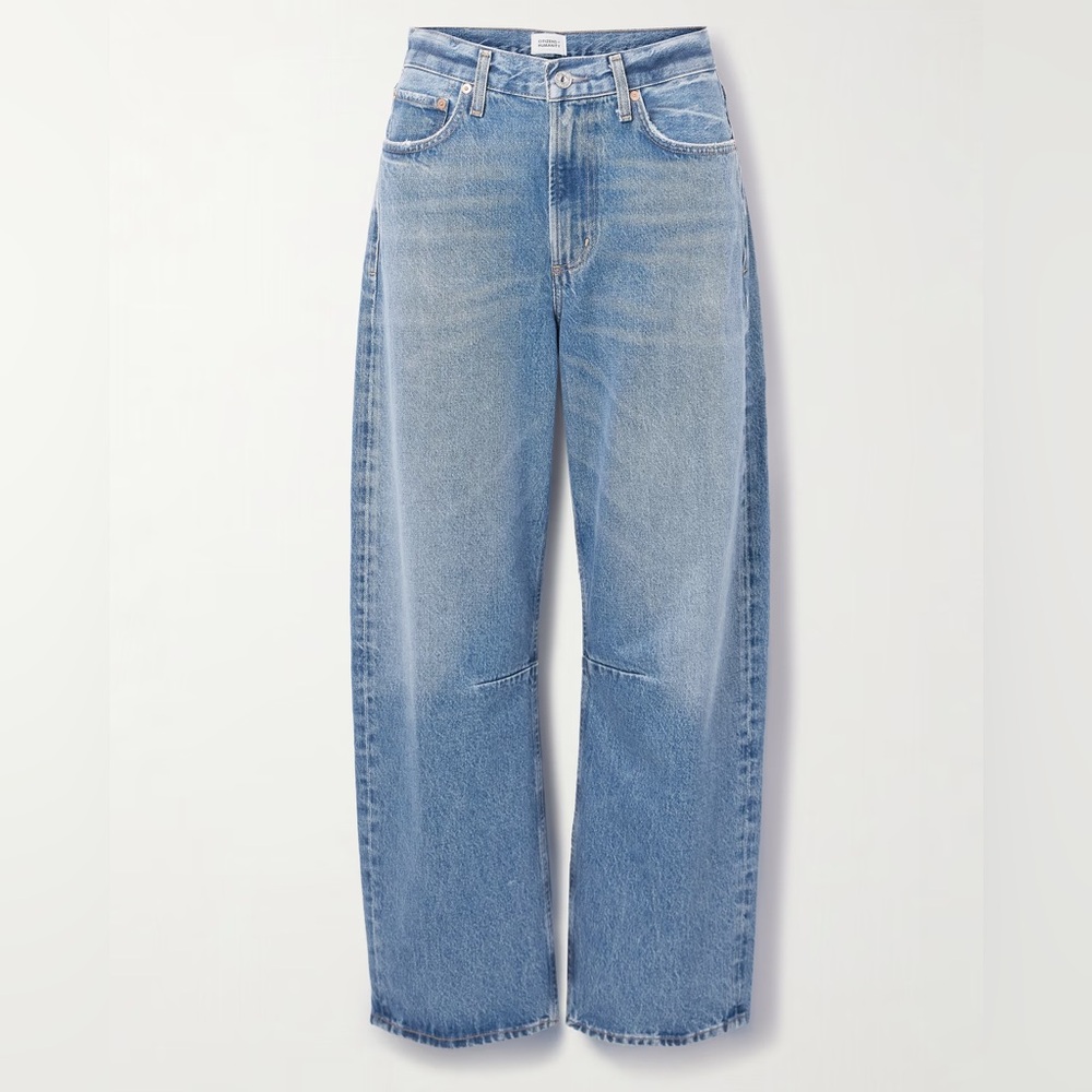 Citizens of Humanity Miro Mid-Rise Barrel-Leg Jean in Mid Denim Size 25